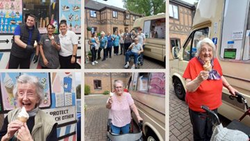 HC-One residents delighted by free ice cream and visit from ice cream van